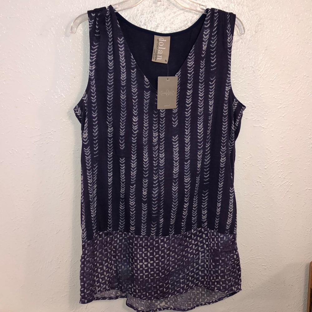 NWOT Anthropologie Navy Blue/Purple Tunic